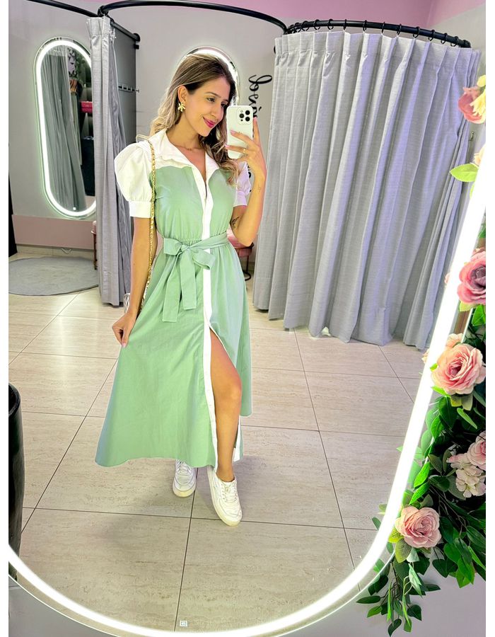 VESTIDO MIDI AMÉLIA VERDE - MOOD STORE