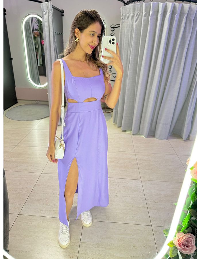 VESTIDO MIDI PAOLA LAVAND - MOOD STORE