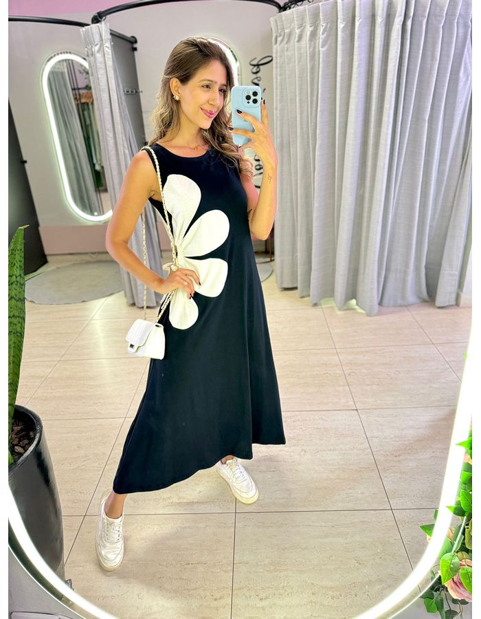VESTIDO MIDI FLOR AMARRAÇ... - MOOD STORE