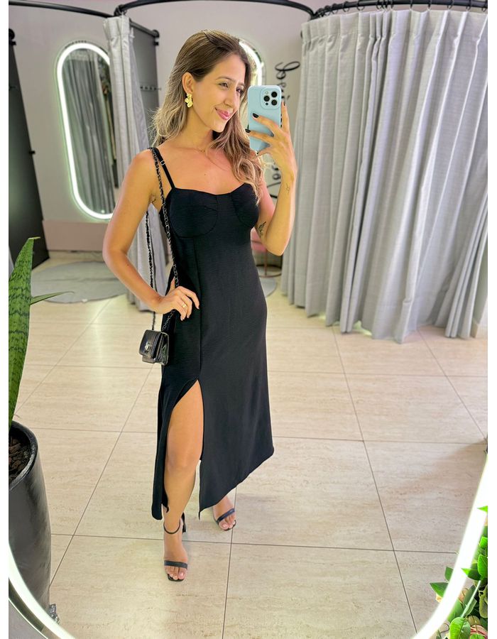 VESTIDO ZOE PRETO LISO - MOOD STORE