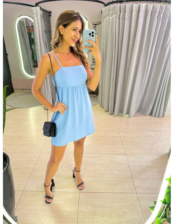 VESTIDO CURTO CAMILA AZUL - MOOD STORE