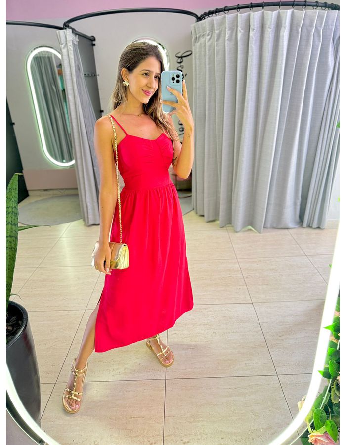 VESTIDO MIDI ISIS VERMELH - MOOD STORE