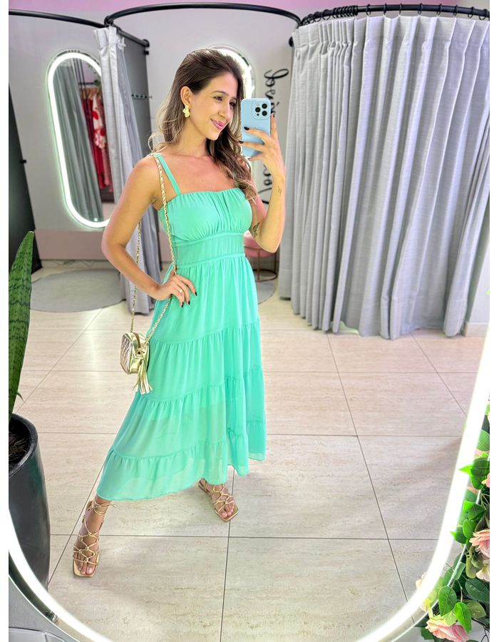 VESTIDO MIDI MILENE VERDE... - MOOD STORE