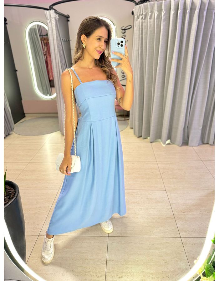 VESTIDO MIDI PATRICIA AZU - MOOD STORE