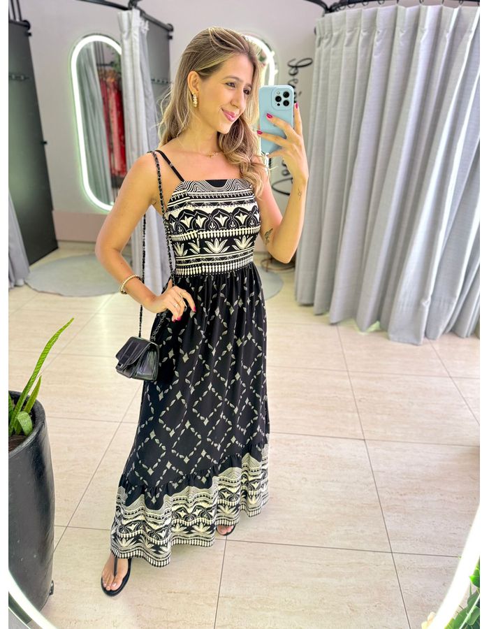VESTIDO LAIS LONGUETE PRE... - MOOD STORE