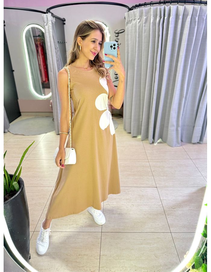 VESTIDO MIDI FLOR AMARRAÇ... - MOOD STORE