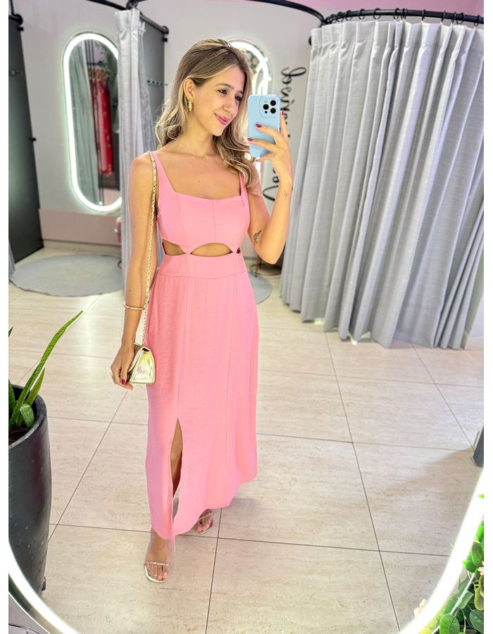 VESTIDO MIDI PAOLA ROSA 2 - MOOD STORE