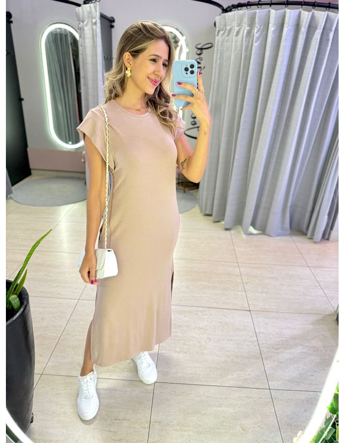 VESTIDO MIDI MARCIA NUDE - MOOD STORE