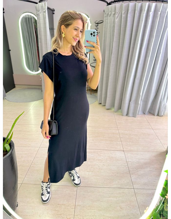 VESTIDO MIDI MARCIA PRETO - MOOD STORE
