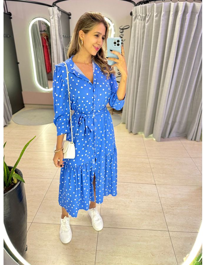 VESTIDO MIDI FLORA POA AZ... - MOOD STORE