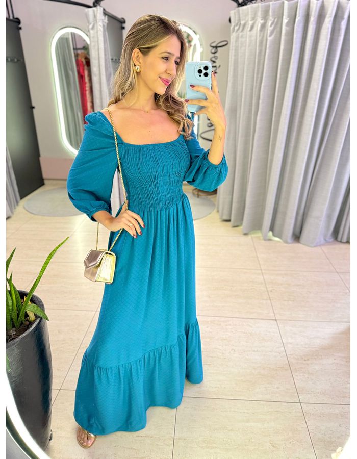 VESTIDO MIDI FERNANDA AZU... - MOOD STORE