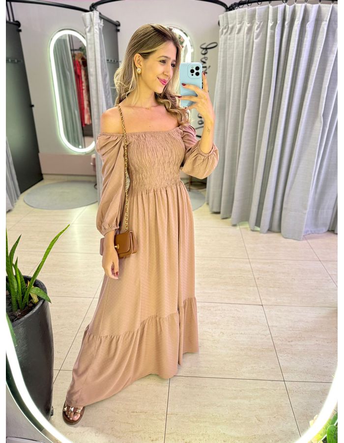 VESTIDO MIDI FERNANDA NUD... - MOOD STORE