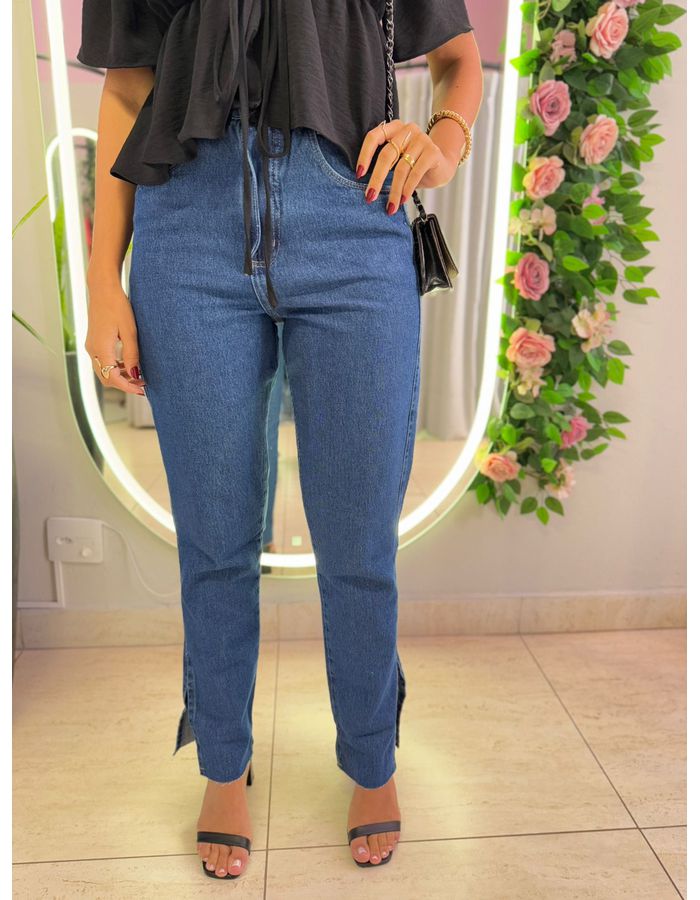 CALÇA MOM FENDA JEANS ESC... - MOOD STORE