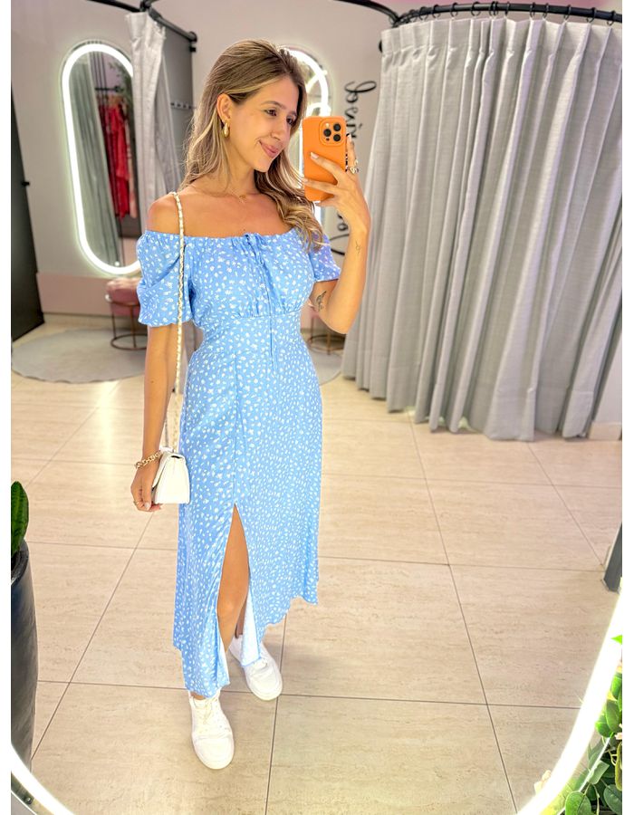 VESTIDO MIDI VIOLETA AZUL... - MOOD STORE
