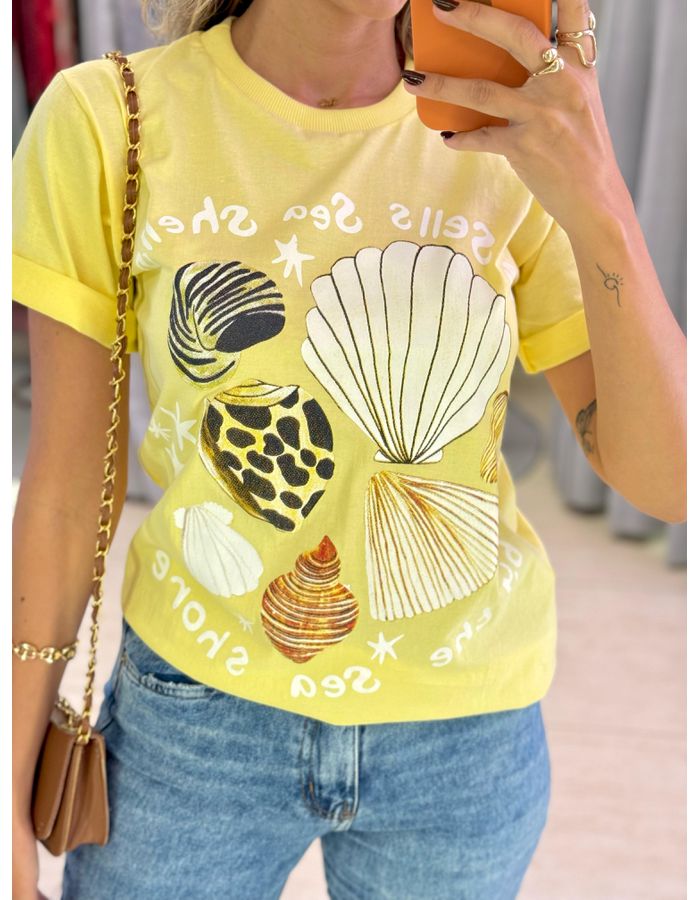T-SHIRT CONCHA AMARELO - MOOD STORE