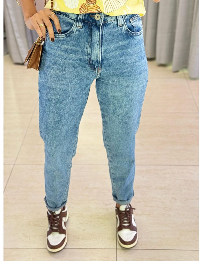 CALÇA MOM MESCLA JEANS - MOOD STORE