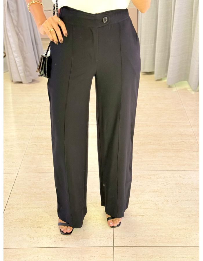 CALÇA BOTÃO LATERAL PRETO... - MOOD STORE