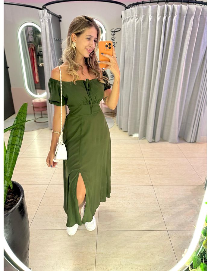 VESTIDO MIDI VIOLETA VERD... - MOOD STORE