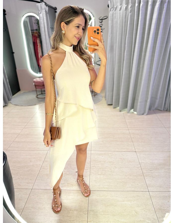 VESTIDO CAROLINE AREIA - MOOD STORE