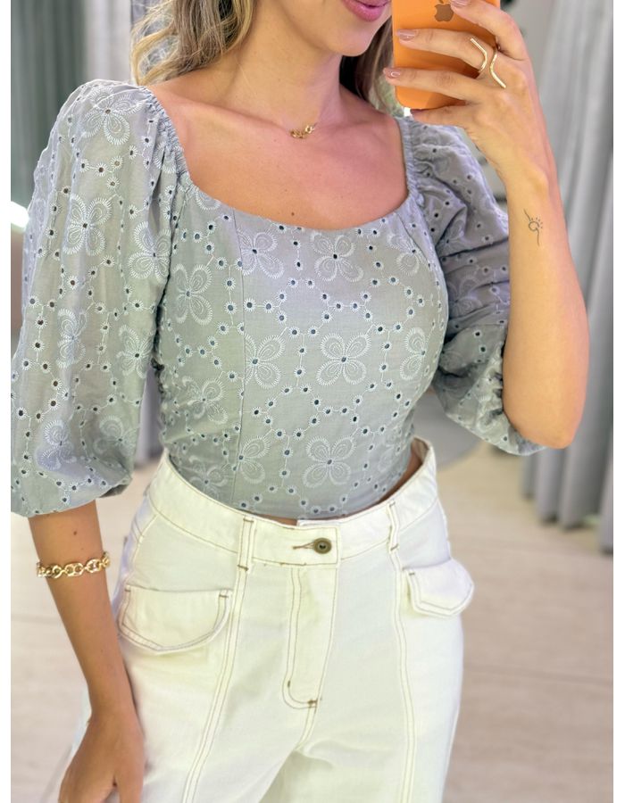 MAXI CROPPED LAISE CINZA - MOOD STORE