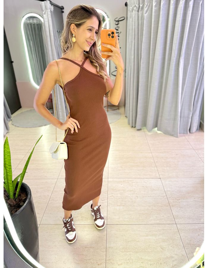VESTIDO NICOLY MARROM - MOOD STORE