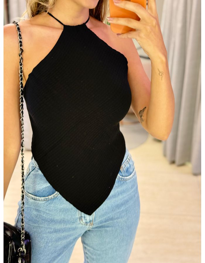 BLUSA ASSIMÉTRICA DUDA PR... - MOOD STORE