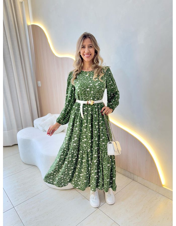 VESTIDO MIDI LETICIA VERD - MOOD STORE