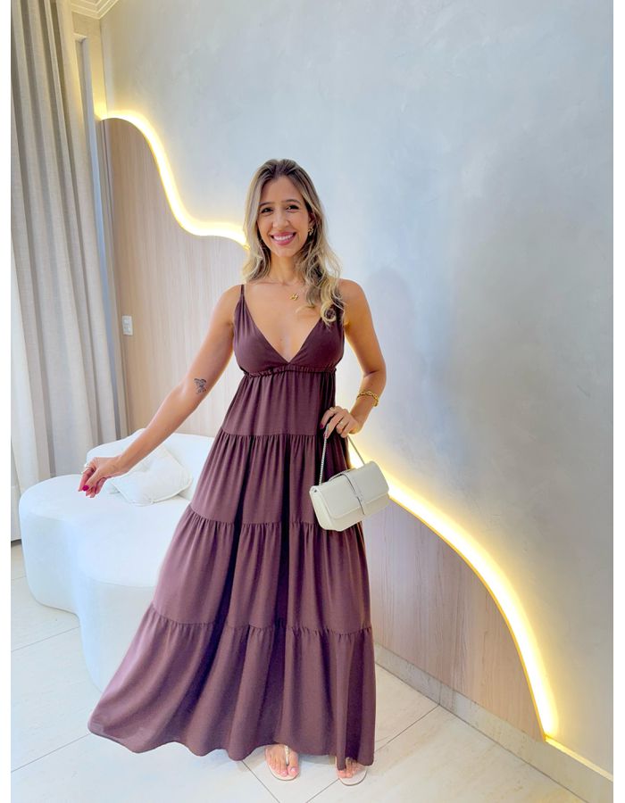 VESTIDO CARINA MARROM - MOOD STORE