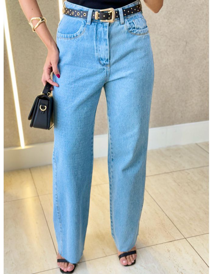 CALÇA WIDE LEG JEANS LASE... - MOOD STORE