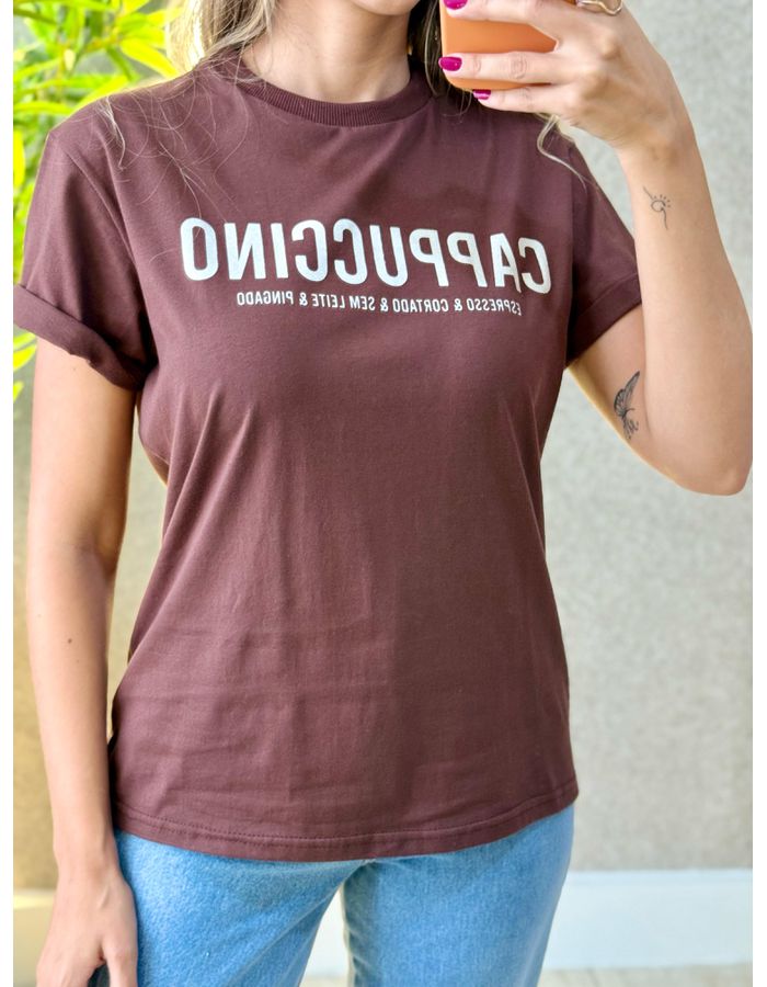 T-SHIRT CAPPUCINO MARROM - MOOD STORE