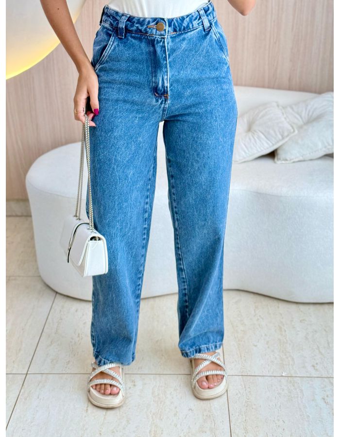 CALÇA WIDE LEG MESCLA JEA... - MOOD STORE