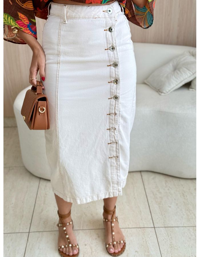 SAIA MIDI BOTÕES OFF - MOOD STORE