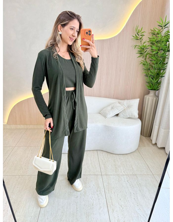 CONJUNTO 3 PEÇAS VERDE - MOOD STORE