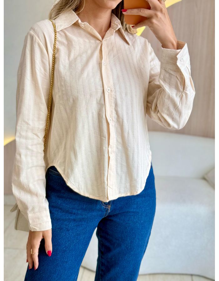 BLUSA CAMISA LAVINIA NUDE - MOOD STORE