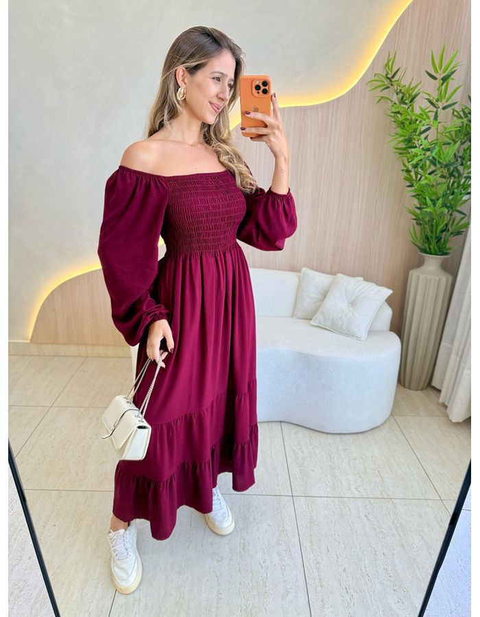 VESTIDO MIDI LUARA BORDO... - MOOD STORE