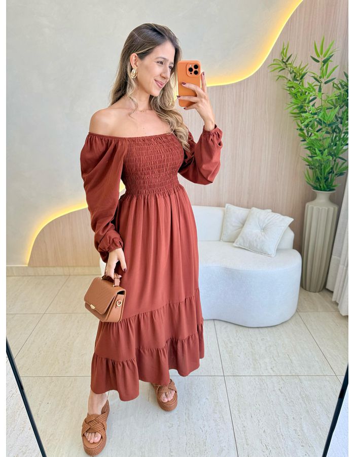 VESTIDO MIDI LUARA MARRO... - MOOD STORE