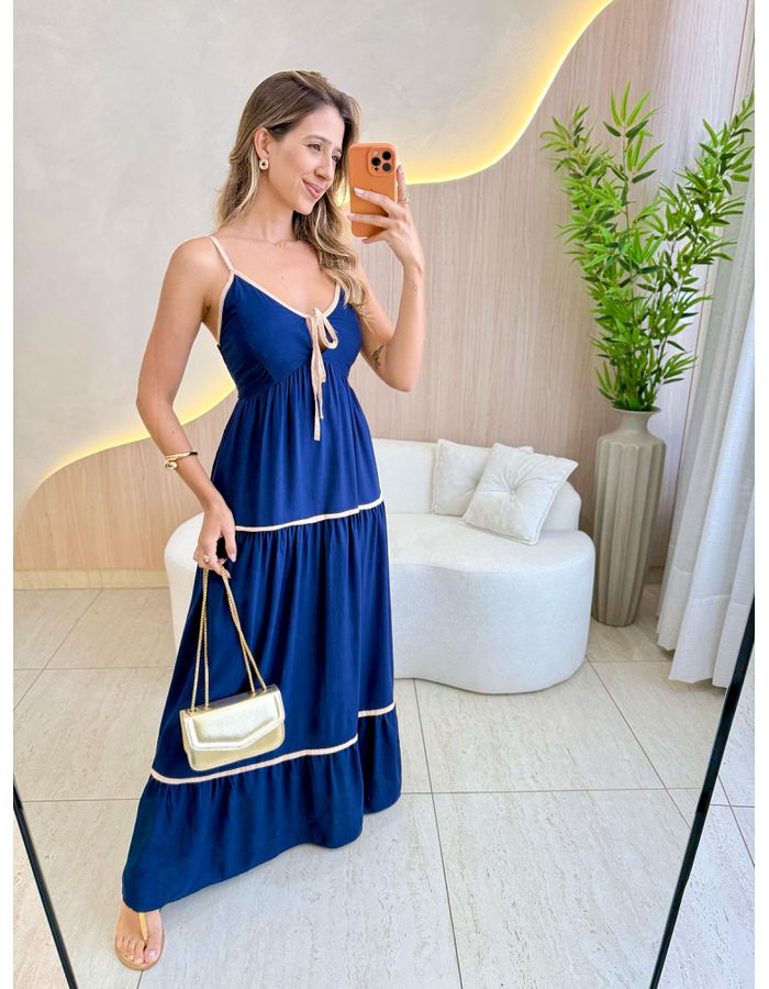 VESTIDO LONGO ELOÁ AZUL M... - MOOD STORE