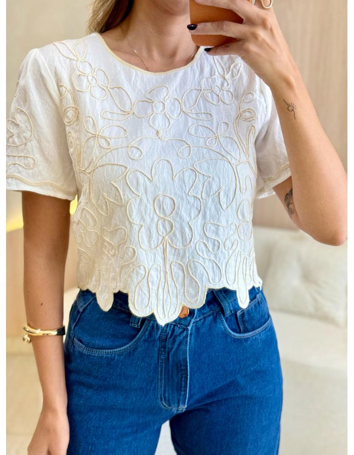 BLUSA CROPPED JULY OFF - MOOD STORE