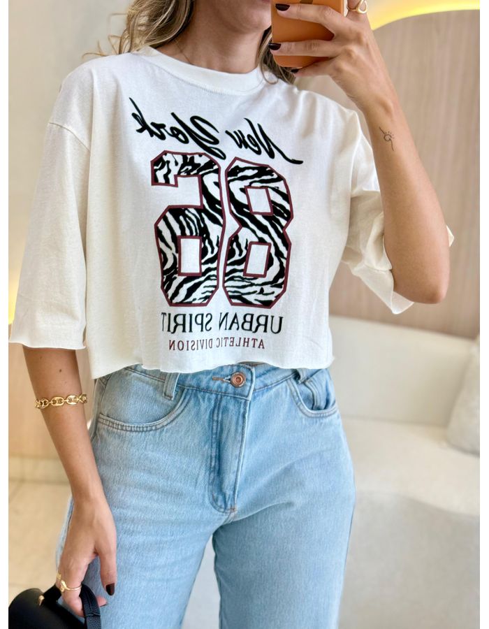 BLUSA CROPPED NEW YORK OF - MOOD STORE