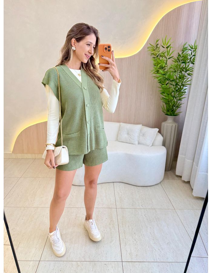 CONJUNTO SHORT DAISY VERD - MOOD STORE