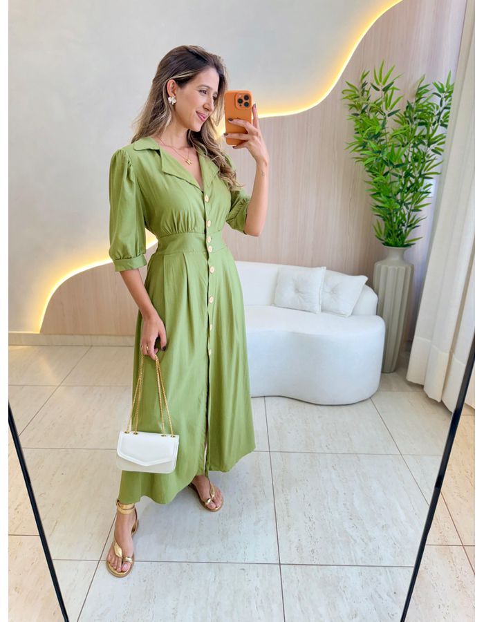 VESTIDO LINHO SHEILA VERD - MOOD STORE