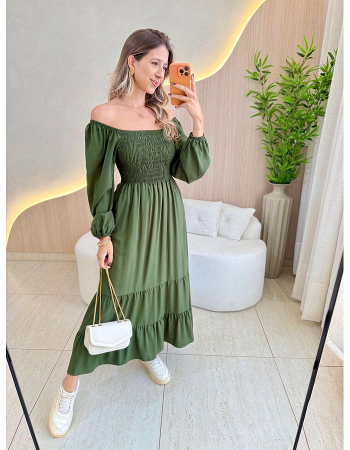 VESTIDO MIDI LUARA VERDE ... - MOOD STORE