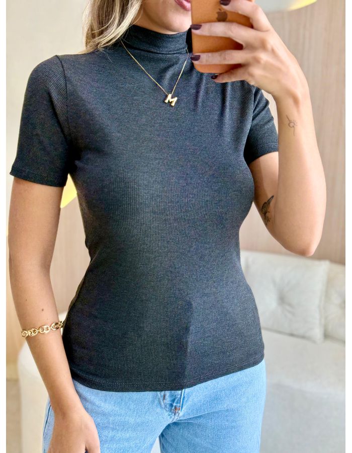 BLUSA CANELADA GOLA ALTA ... - MOOD STORE