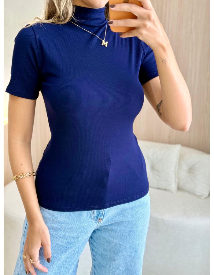 BLUSA CANELADA GOLA ALTA ... - MOOD STORE