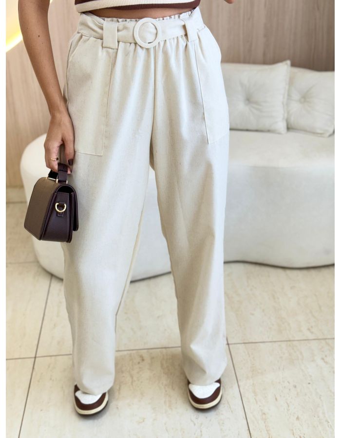 CALÇA LINHO BABI CRU - MOOD STORE
