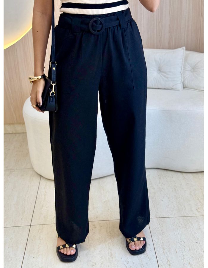 CALÇA LINHO BABI PRETO - MOOD STORE