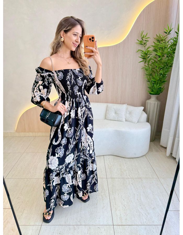 VESTIDO MIDI FERNANDA PRE... - MOOD STORE