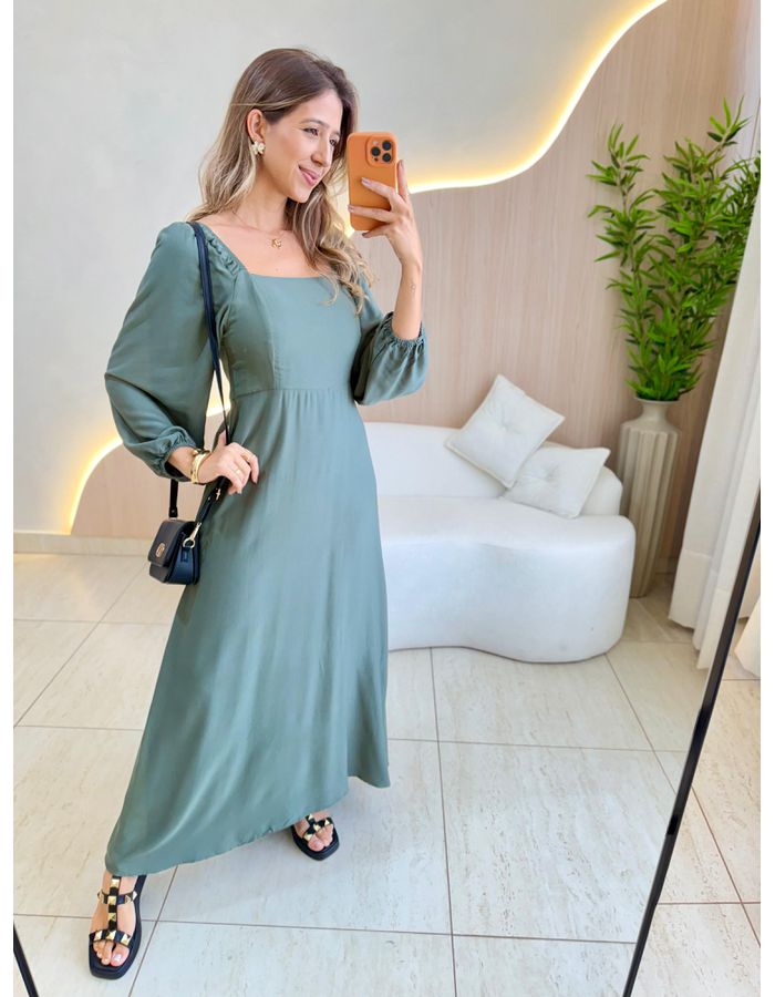 VESTIDO LONGO JADE VERDE - MOOD STORE