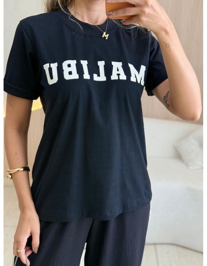 T-SHIRT MALIBU PRETO - MOOD STORE