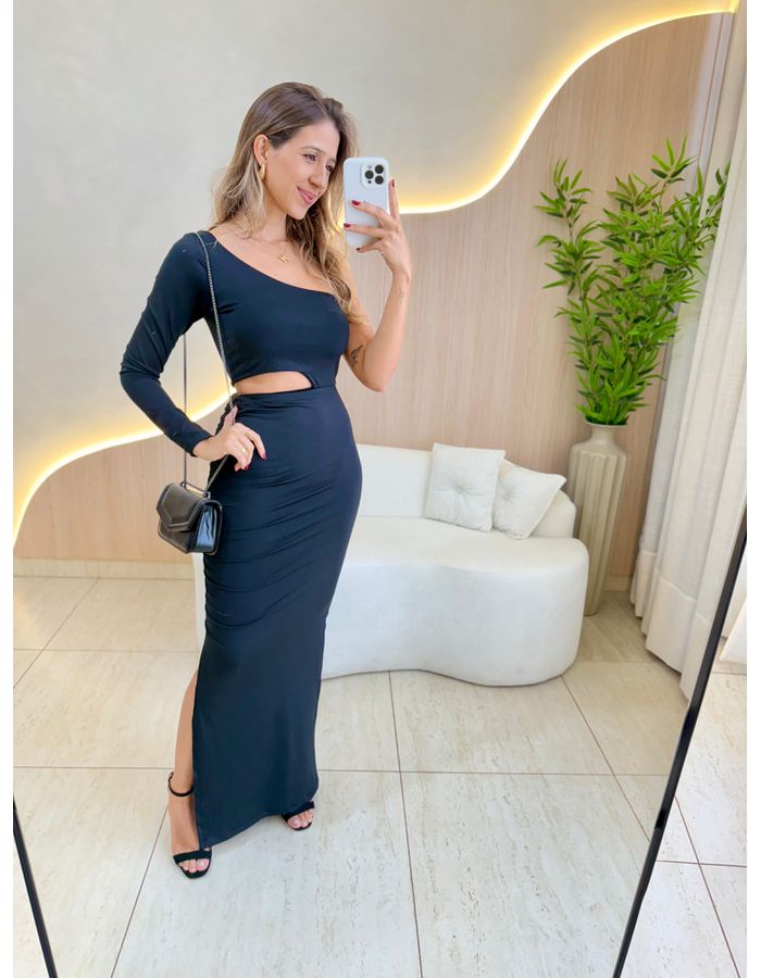 VESTIDO LONGO JESSY PRETO - MOOD STORE